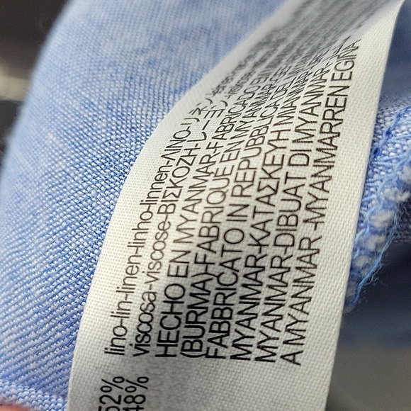 ZARA linen button down ruffle top - Picture 7 of 8